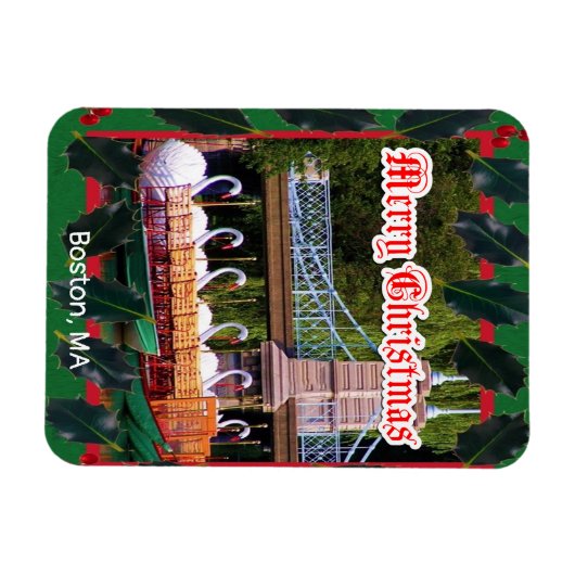 Boston, MA - Vrolijk kerstfeest Magneet (Horizontaal)