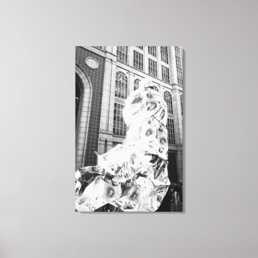 Boston, MA VS, Hardloper in Foil Boston Marathon Canvas Afdruk (Voorkant)