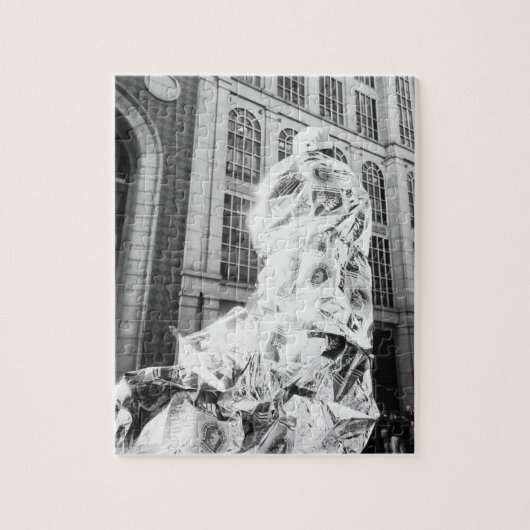 Boston, MA VS, Hardloper in Foil Boston Marathon Legpuzzel (Verticaal)