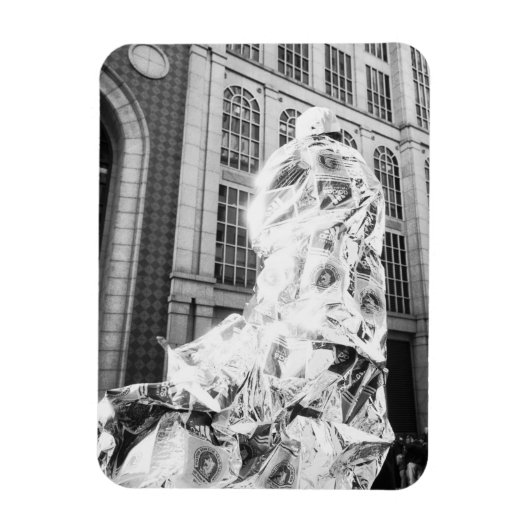 Boston, MA VS, Hardloper in Foil Boston Marathon Magneet (Verticaal)