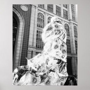 Boston, MA VS, Hardloper in Foil Boston Marathon Poster