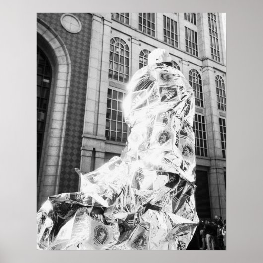 Boston, MA VS, Hardloper in Foil Boston Marathon Poster (Voorkant)