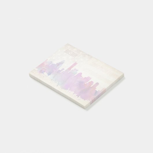 Boston, MA | Waterverf City Skyline Post-it® Notes (Schuin)