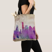 Boston, MA | Waterverf City Skyline Tote Bag (Dichtbij)