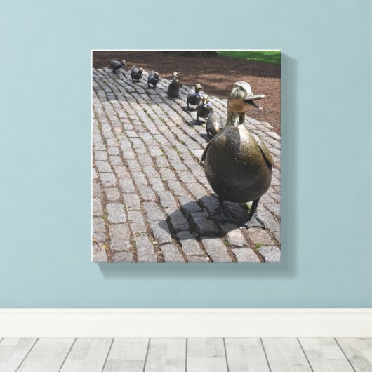 Boston maakt plaats voor eendjes canvas afdruk (Insitu (Houten vloer))