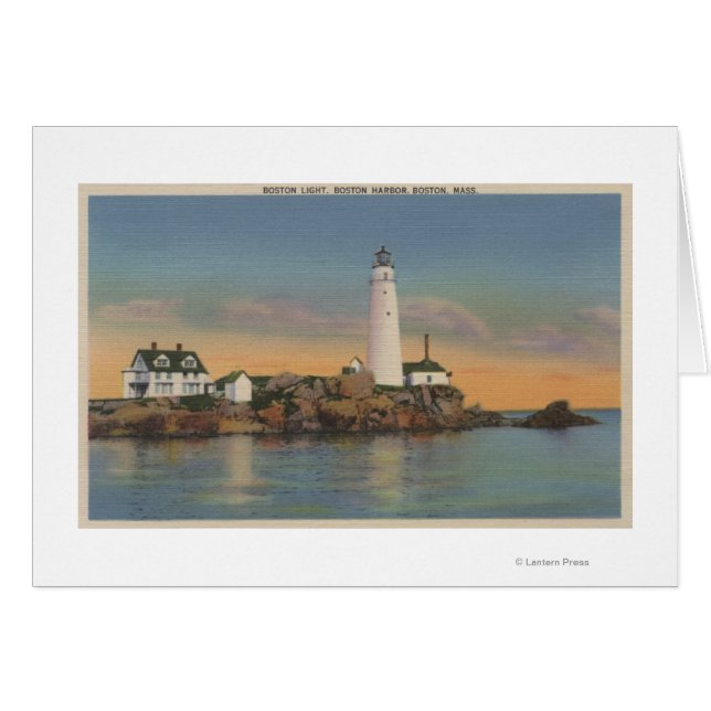 Boston, MABoston Lighthouse bij Boston Harbor 2 (Voorkant Horizontaal)
