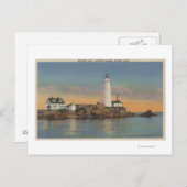 Boston, MABoston Lighthouse bij Boston Harbor 2 Briefkaart (Voorkant / Achterkant)