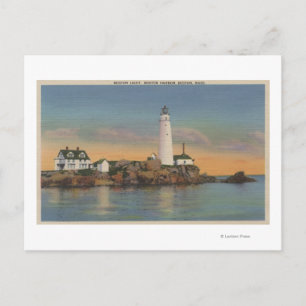 Boston, MABoston Lighthouse bij Boston Harbor 2 Briefkaart