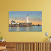 Boston, MABoston Lighthouse bij Boston Harbor 2 Canvas Afdruk (Insitu (Woonkamer))