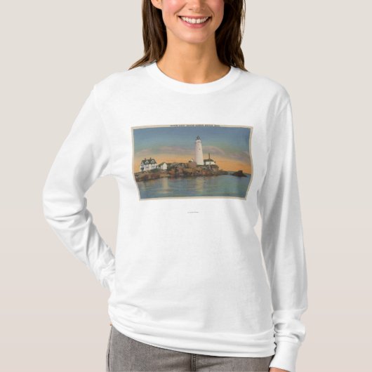 Boston, MABoston Lighthouse bij Boston Harbor 2 T-shirt (Voorkant)