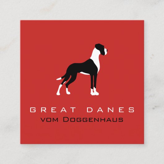 Boston Mantle Great Dane Vierkante Visitekaartje (Voorkant)