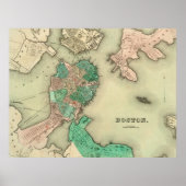 Boston Map - 1838 Poster (Voorkant)