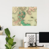 Boston Map - 1838 Poster (Thuiskantoor)