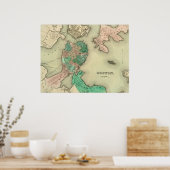 Boston Map - 1838 Poster (Keuken)