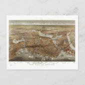 Boston Map 1898 Briefkaart (Voorkant)
