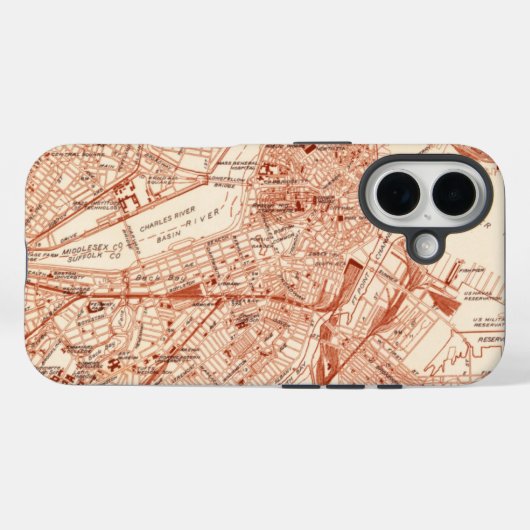 Boston Map Case-Mate iPhone Case (Achterkant (horizontaal))