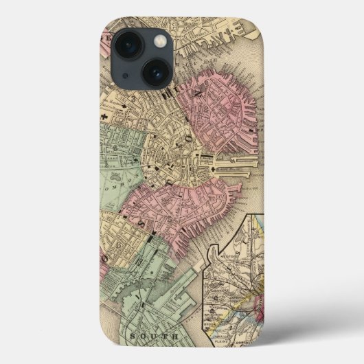 Boston Map door Mitchell Case-Mate iPhone Case (Achterkant)