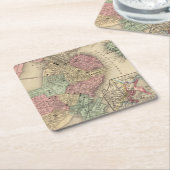 Boston Map door Mitchell Kartonnen Onderzetters (Schuin)