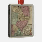 Boston Map door Mitchell Metalen Ornament (Rechts)