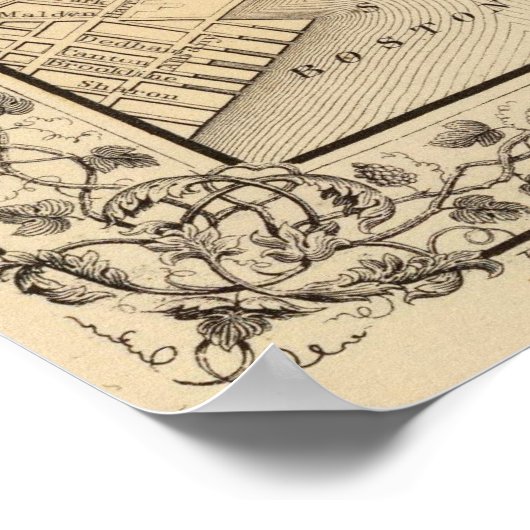 Boston Map door Mitchell Poster (Hoek)