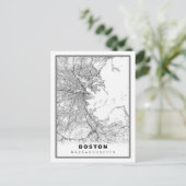 Boston Map Feestdagenkaart (Staand voorkant)