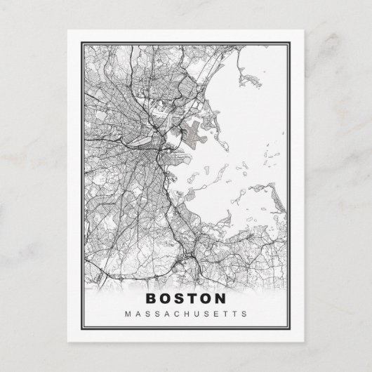 Boston Map Feestdagenkaart (Voorkant)