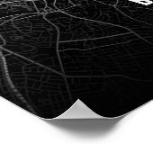 Boston Map Noir Print Massachusetts Stad Muurkunst (Hoek)
