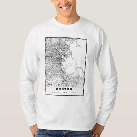 Boston Map T-shirt (Voorkant)