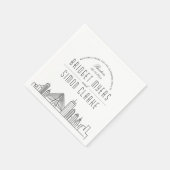 Boston, Mass Deco Skyline | Weddenschap Napkins Servet (Hoek)