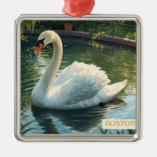 Boston, Mass. Public Garden Swan Ornament (Voorkant)