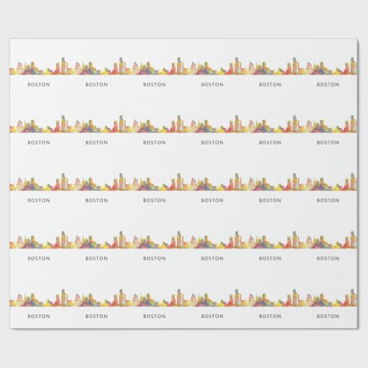 BOSTON MASS. SKYLINE WB1- CADEAUPAPIER (Vlak)