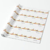 BOSTON MASS. SKYLINE WB1- CADEAUPAPIER (Uitgerold)