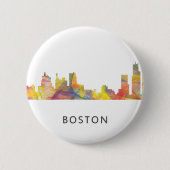 BOSTON MASS. SKYLINE WB1- RONDE BUTTON 5,7 CM (Voorkant)