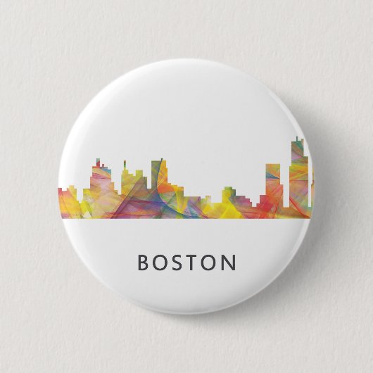 BOSTON MASS. SKYLINE WB1- RONDE BUTTON 5,7 CM (Voorkant)