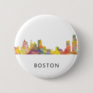 BOSTON MASS. SKYLINE WB1- RONDE BUTTON 5,7 CM