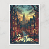 Boston massachuset Kunst Reizen Illustratie Briefkaart (Voorkant)