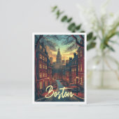 Boston massachuset Kunst Reizen Illustratie Briefkaart (Staand voorkant)