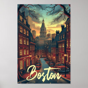 Boston massachuset  Kunst Reizen Illustratie Poster