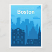 Boston Massachuset USA Vintage Travel Illustration Briefkaart (Voorkant)