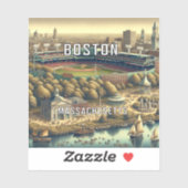 Boston Massachusetts 3 inch Vinyl Sticker (Vel)