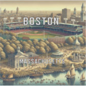 Boston Massachusetts 3 inch Vinyl Sticker (Voorkant)
