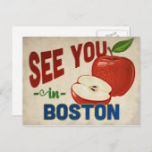 Boston Massachusetts Apple - Vintage Travel Briefkaart (Voorkant / Achterkant)