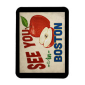 Boston Massachusetts Apple - Vintage Travel Magneet (Verticaal)