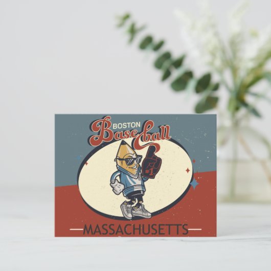 Boston, Massachusetts Baseball Briefkaart (Staand voorkant)