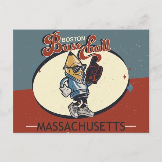Boston, Massachusetts Baseball Briefkaart (Voorkant)