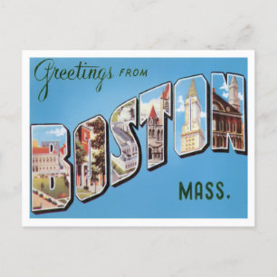 Boston, Massachusetts  Big Letters Briefkaart