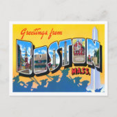 Boston, Massachusetts  Big Letters Briefkaart (Voorkant)