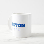 Boston Massachusetts Blauw Modern Koffiemok (Voorkant links)