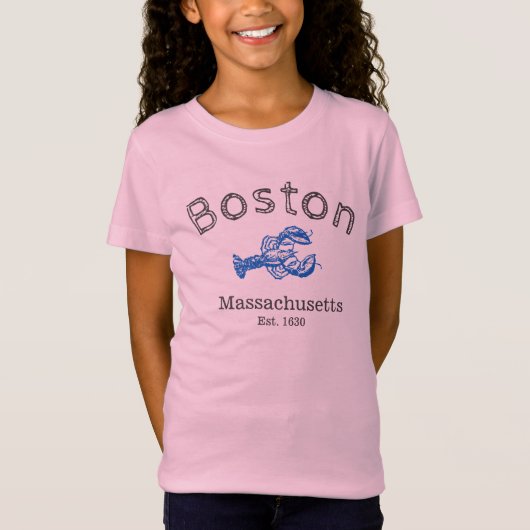 Boston Massachusetts Blue Lobster T-shirt, meisje T-shirt (Voorkant)