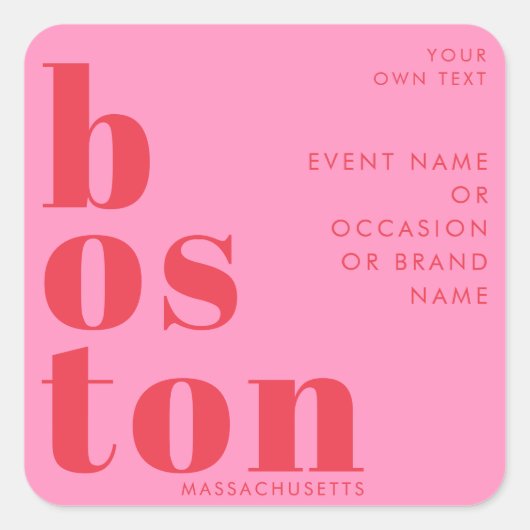 Boston Massachusetts Brand Marketing Vierkante Sticker (Voorkant)